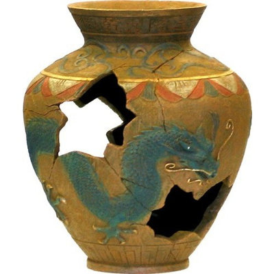 Blue Ribbon Exotic Environments Oriental Vase Aquarium Ornament