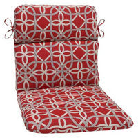 Pillow Perfect Outdoor Round Edge Chair Cushion - Red/Brown Keene