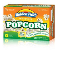 Golden Fluff 12023 Microwave Popcorn - 100 Calorie Mini Bags Case of 12 x 4 x 1 oz