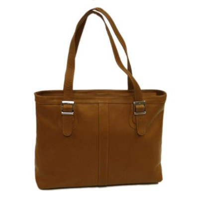 Piel Leather Ladies Laptop Tote in Saddle