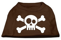 Ahi Skull Crossbone Screen Print Shirt Brown XXXL (20)