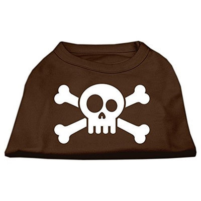 Ahi Skull Crossbone Screen Print Shirt Brown XXXL (20)