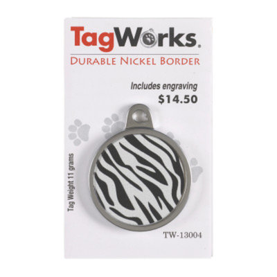 TagWorksA Painted Zebra ID Tag