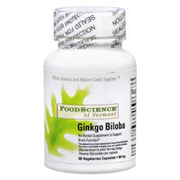 FoodScience of Vermont Ginkgo Biloba Herbal Supplement Capsules