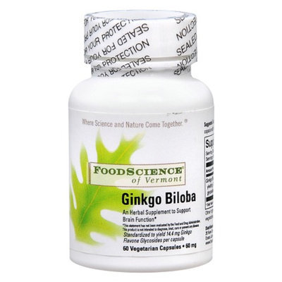 FoodScience of Vermont Ginkgo Biloba Herbal Supplement Capsules