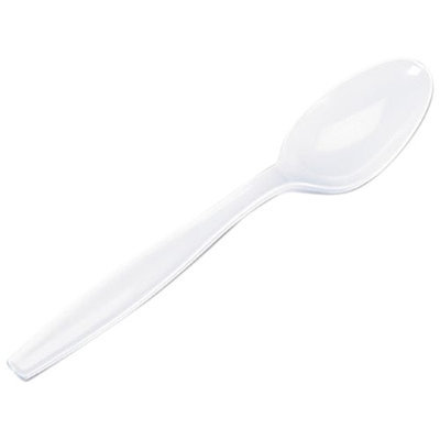 Dixie TH217 Plastic Tableware, Heavyweight Teaspoons, White, 1000/Carton