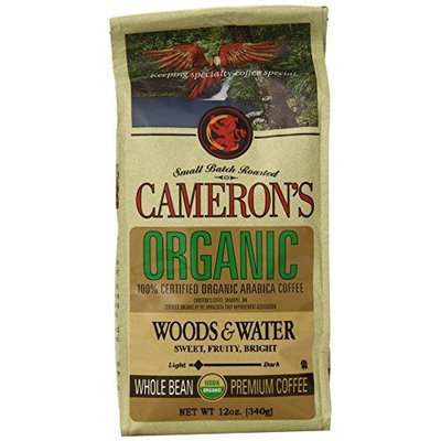 Camerons Cameron's Organic Woods and Waters Whole Bean Coffee, 12-Ounce Bags (Pack of 3)