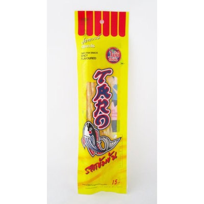 Thai Taro Fish Snacks Spicy Flavour 24 G. Long Package (12 Packs)