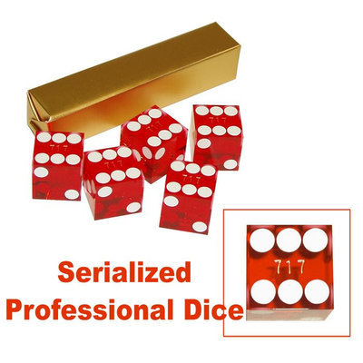 Trademark Poker 19mm A Grade Serialized Set of Casino Dice-Red