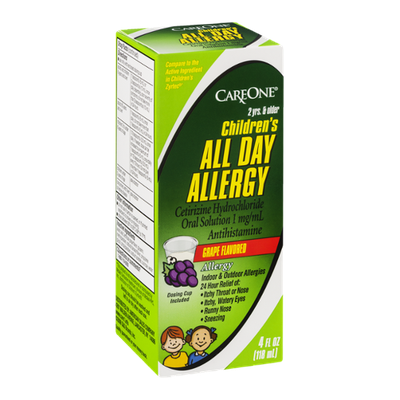 CareOne Children's All Day Allergy Medicine Grape Flavored