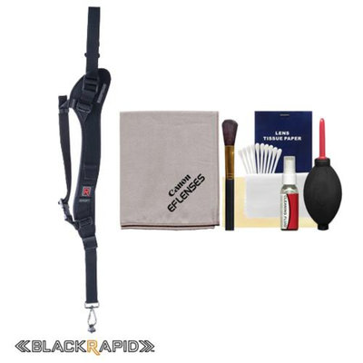 BlackRapid RS-Sport-2L Extreme Sport Slim Camera Strap (Left Handed) with Canon Cleaning Kit for Canon Digital SLR Rebel T3, T3i, T4i, T5, T5i, SL1, EOS 6D, 70D, 5D Mark III