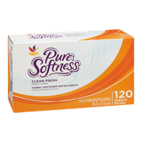 Pure Softness Fabric Softener Dryer Sheets Clean Fresh - 120 CT