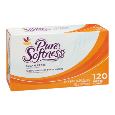 Pure Softness Fabric Softener Dryer Sheets Clean Fresh - 120 CT
