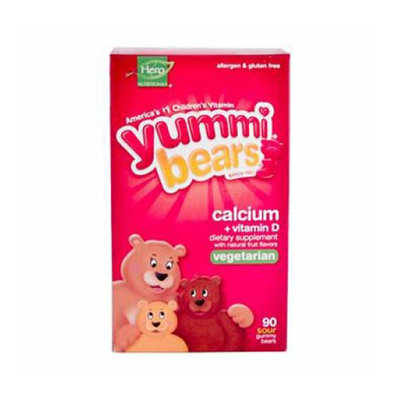 Hero Nutritionals Hero Nutritional Products Yummi Bears Vegetarian Calcium with Vitamin D Fruit Flavors 90 Ct