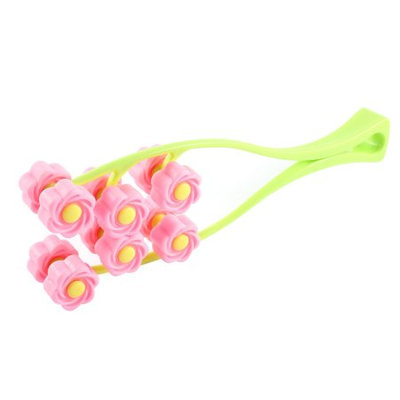 Flower Design 12 Wheels Face Up Neck Chin Facial Roller Massager Beauty Tool