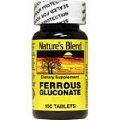 Nature`s Blend Ferrous Gluconate Tablets 325 mg 100 Count (2 Pack)
