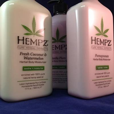 HEMPZ POMEGRANATE,VANILLA,COCONUT, MOISTURIZER 3PK