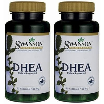 Swanson Premium DHEA 25mg -- 2 Bottles each of 120 Capsules