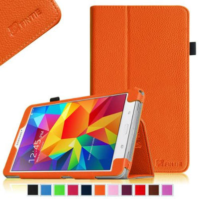Fintie Folio Premium Vegan Leather Case Cover for Samsung Tab 4 8.0 8-Inch Tablet, Orange
