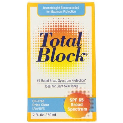 Fallene Total Block UVA/UVB Complete Broad Spectrum Sun Protection, SPF 65 Clear, 2 fl Ounces (59 ml)