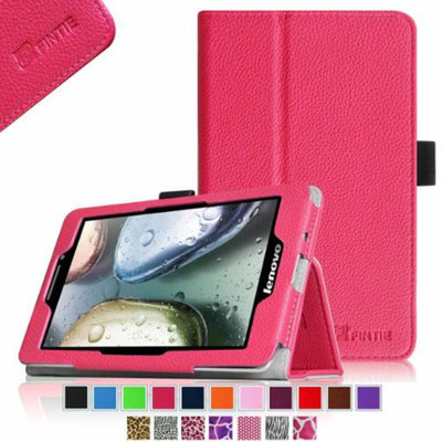 Fintie Lenovo IdeaTab S5000 7-Inch Android Tablet Folio Case - Premium Leather Cover Stand With Stylus Holder, Magenta