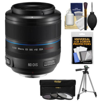 Samsung 60mm f/2.8 NX Macro ED OIS SSA Lens (Black) with Tripod + 3 Filters + Kit for Galaxy NX, NX30, NX210, NX300, NX2000, NX3000 Cameras