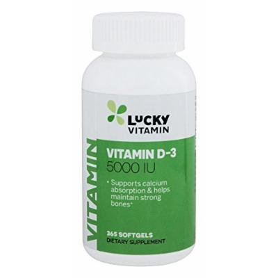 LuckyVitamin - Vitamin D-3 5000 IU - 365 Softgels