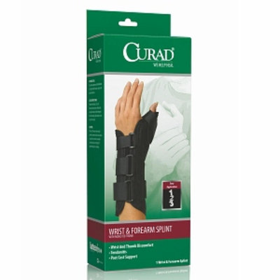 Curad Wrist & Forearm Splint with Abducted Thumb-Right, Large, Black, 1 ea