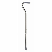 Mabis Briggs Healthcare Deluxe Adjustable Aluminum Cane with Offset Vinyl Grip in Silver
