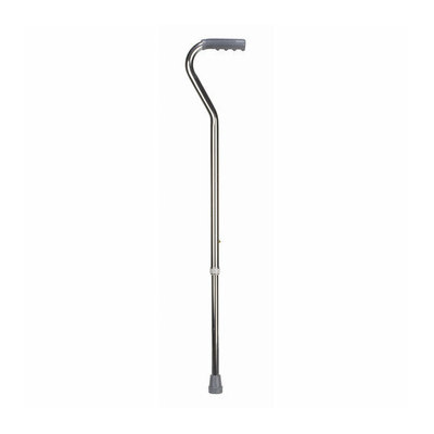 Mabis Briggs Healthcare Deluxe Adjustable Aluminum Cane with Offset Vinyl Grip in Silver