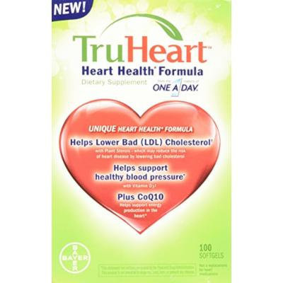 TruHeart 100 Softgels Heart Health Formula Dietary Supplement Contains Phytosterols, Plant Sterols CoQ10 Vitamin D3 Co-Enzyme Q10