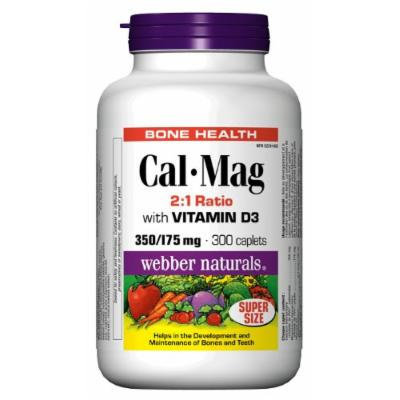 Webber Naturals Cal•Mag 2:1 Ratio with Vitamin D 350/175 mg · 100 IU, 300 Caplets