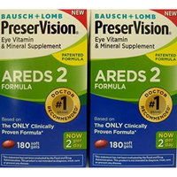 Bausch and Lomb PreserVision AREDS 2 Formula Eye Vitamin and Mineral Supplement - 2 Bottles, 180 Softgels Each