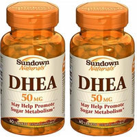 Sundown Naturals DHEA Energy Enhance Dietary Supplement Tablets, 50 mg, 60-Count Bottles (Pack of 2)