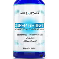 Aria Starr 2.5% Retinol Serum - 2 FL OZ - With Hyaluronic Acid, Vitamin E, Aloe, Jojoba Oil, Green Tea - Best Natural Skin Care Product For Anti Aging Anti Wrinkle, Acne Face, Neck & Eye Treatment