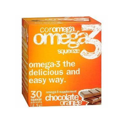 Coromega Omega-3 Supplement, Orange Flavor with a hint of Chocolate 30 ea