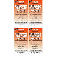 Ferrous Drops Iron Supplement Peppermint Flavor Generic for Enfamil Fer-In-Sol Iron Supplement Drops for Infants, Toddlers & Children Measuring Dropper Included 50 ml per Bottle Pack of 4