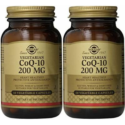 Solgar Vegetarian CoQ-10, 200 Mg, 60 Vegetable Capsules (2 Pack)