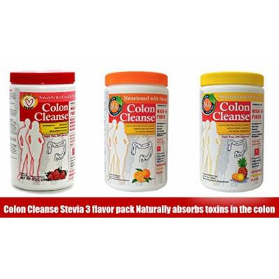 Colon Cleanse Stevia 3 Flavors Pack Naturally Absorbs Toxins in the Colon 255gr