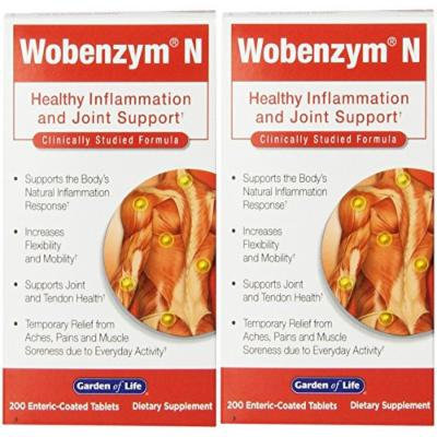 Garden of Life Wobenzym N, 200 Tablets (2 Pack)