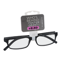 Foster Grants Non-Prescription Glasses Classic +2.50 Brandon BLK