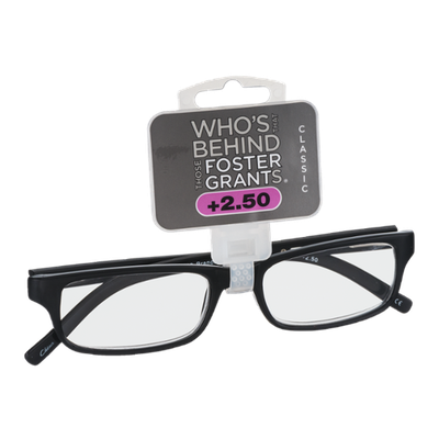 Foster Grants Non-Prescription Glasses Classic +2.50 Brandon BLK