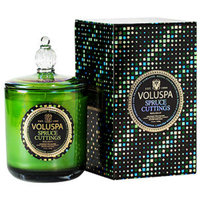 Voluspa Maison Holiday Collection Boxed Candle with Glass Lid, Spruce Cuttings, 13 oz