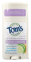 Tom's OF MAINE Natural Long Lasting Women's Deodorant Stick Cucumber Grapefruit