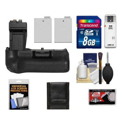Zeikos BG-E8 Battery Grip for Canon EOS Rebel T2i, T3i, T4i & T5i Digital SLR Camera with 2 LP-E8 Batteries + 8GB Card + Accessory Kit
