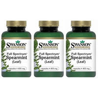 Swanson Premium Full Spectrum Spearmint Leaf 400mg -- 3 Bottles each of 60 Capsules