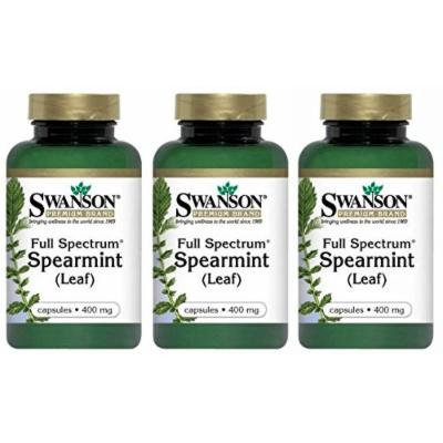 Swanson Premium Full Spectrum Spearmint Leaf 400mg -- 3 Bottles each of 60 Capsules