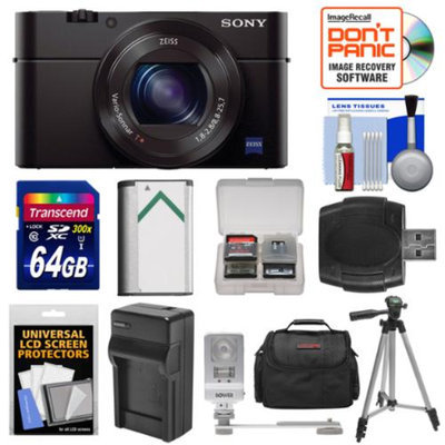Sony Cyber-Shot DSC-RX100 III Wi-Fi Digital Camera with 64GB Card + Battery & Charger + Case + Tripod + Flash/Video Light + Kit