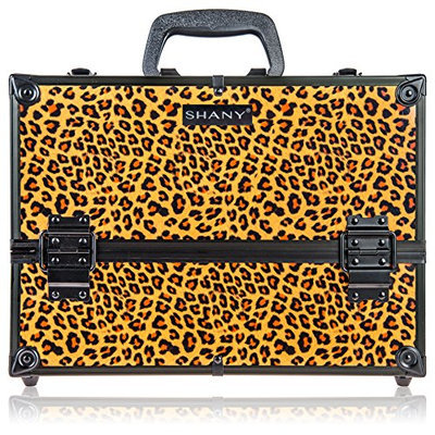 SHANY Essential Pro Makeup Train Case with Shoulder Strap and Locks - Leopard