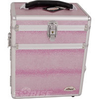 Sunrise 2-in-1 Cosmetic and Jewelry Storage Travel Case in Pink Snake